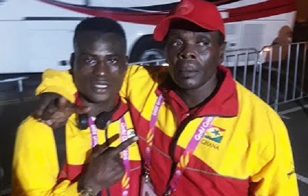 Samuel Yaw Addo (left) with Coach Asare